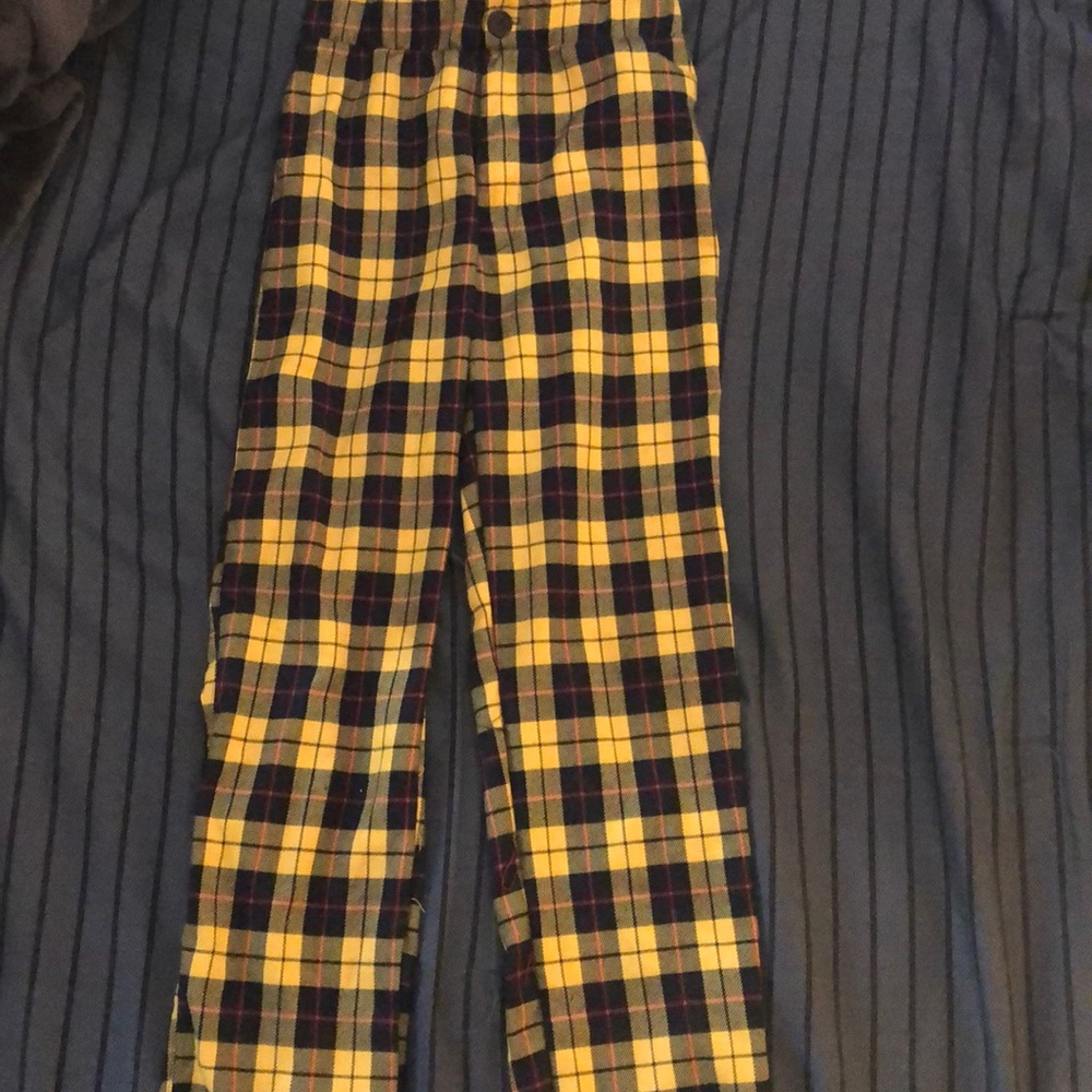 Luna chix yellow plaid plad pants XS